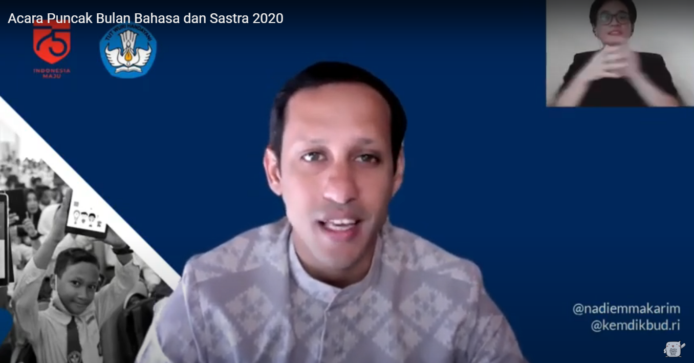 Mendikbud Menutup Perayaan Bulan Bahasa dan Sastra 2020