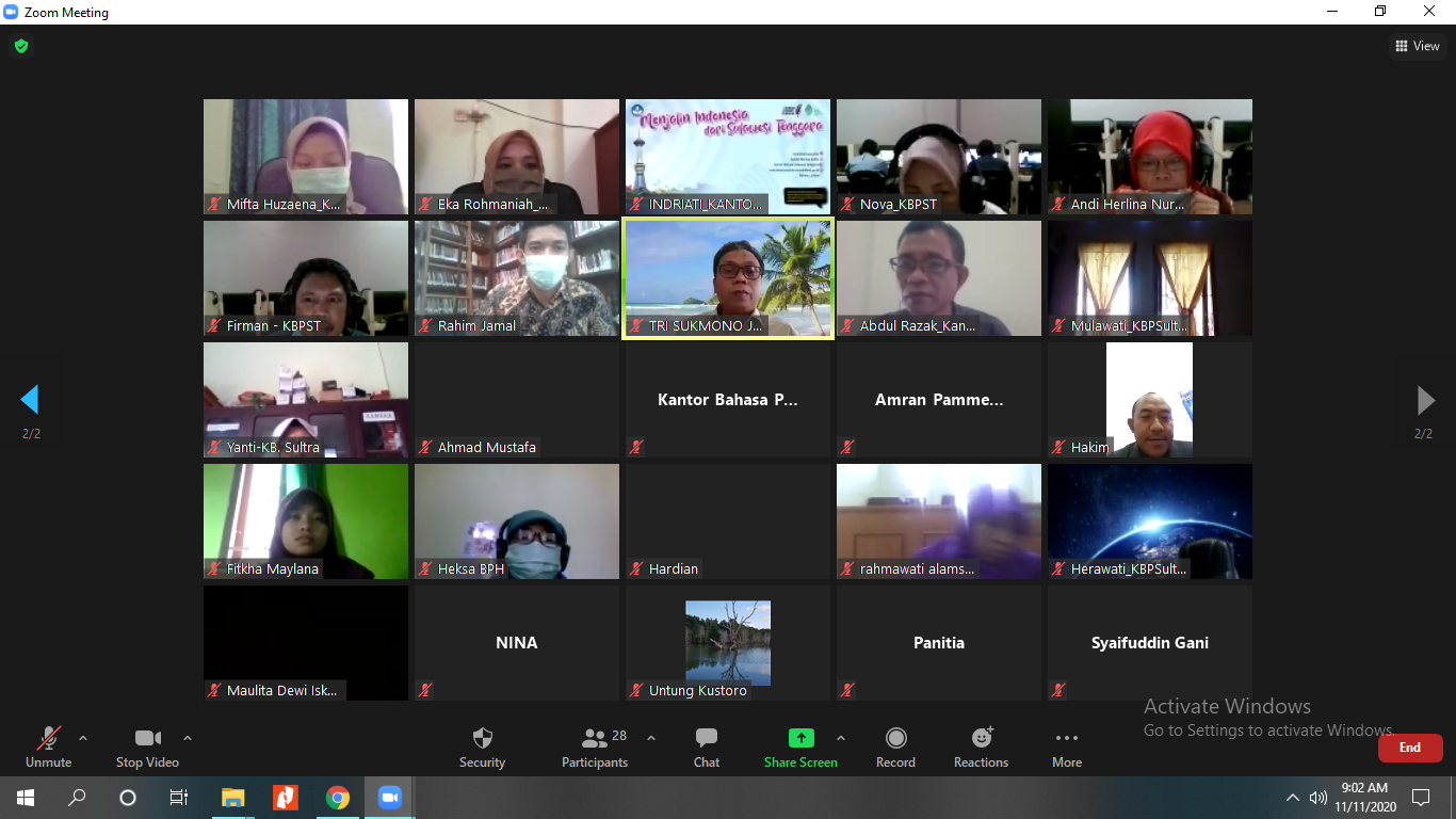 Bimbingan Manajemen Risiko bagi Pegawai Kantor Bahasa Provinsi Sulawesi Tenggara