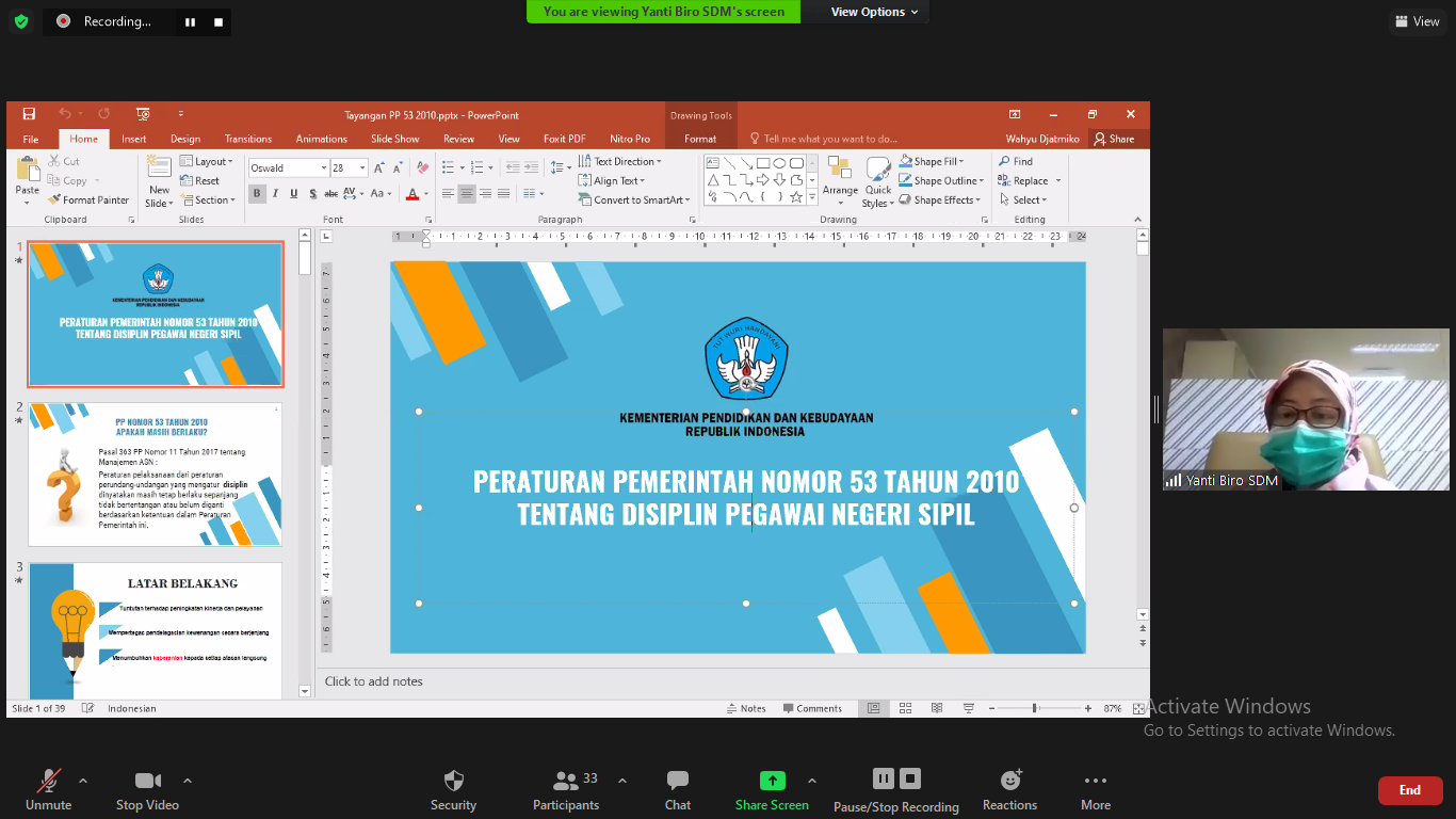Pembinaan Disiplin Pegawai di Lingkup Kantor Bahasa Provinsi Sulawesi Tenggara