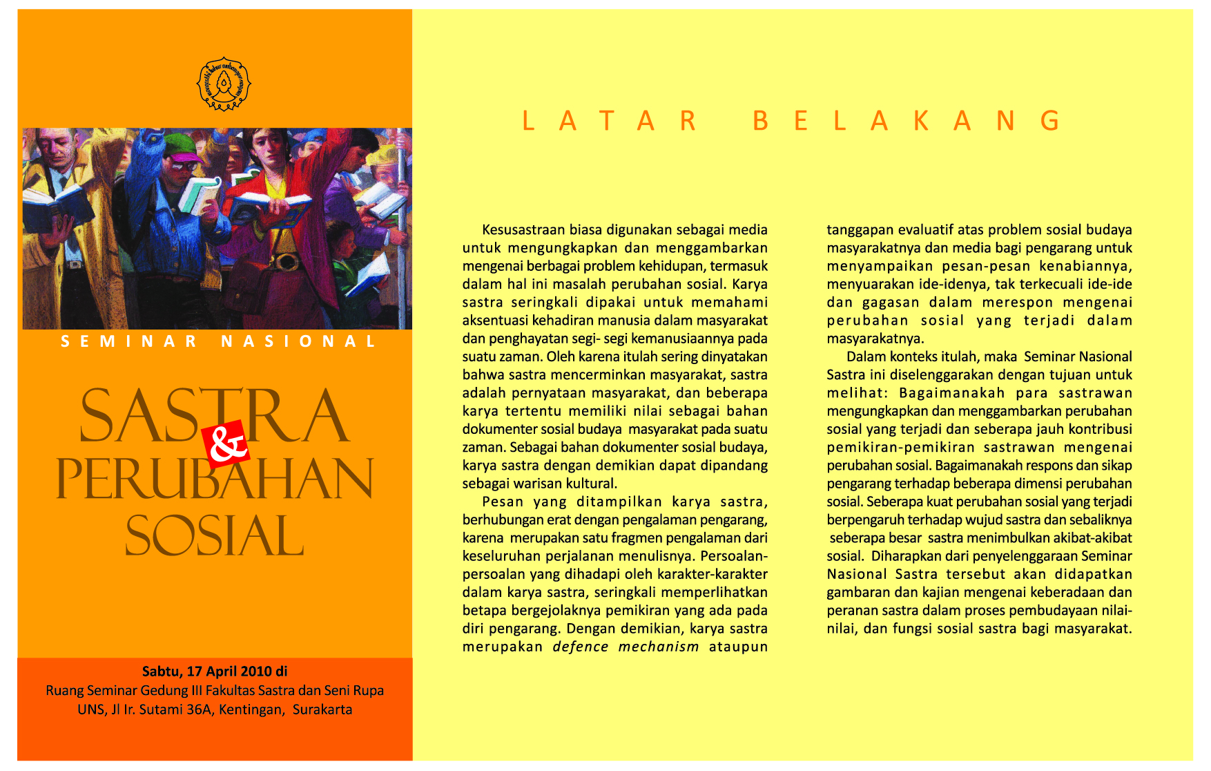 Seminar Nasional Sastra Universitas Negeri Sebelas Maret