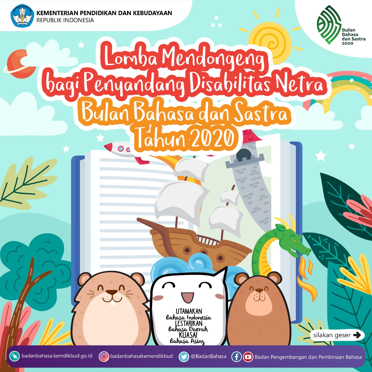 Lomba Mendongeng bagi Penyandang Disabilitas Netra Bulan Bahasa dan Sastra Tahun 2020