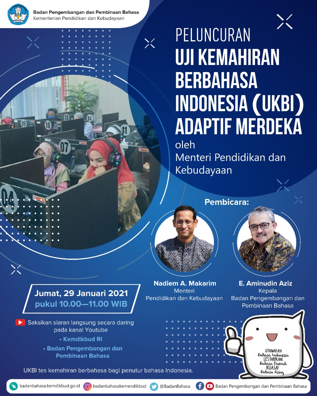 Kemendikbud Luncurkan Uji Kemahiran Berbahasa Indonesia Adaptif Merdeka