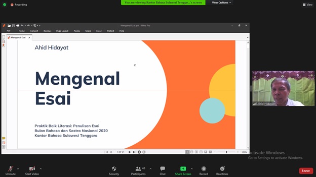 Praktik Baik Literasi Penulisan Esai bagi Guru Sekolah Menengah Atas di Kota Kendari