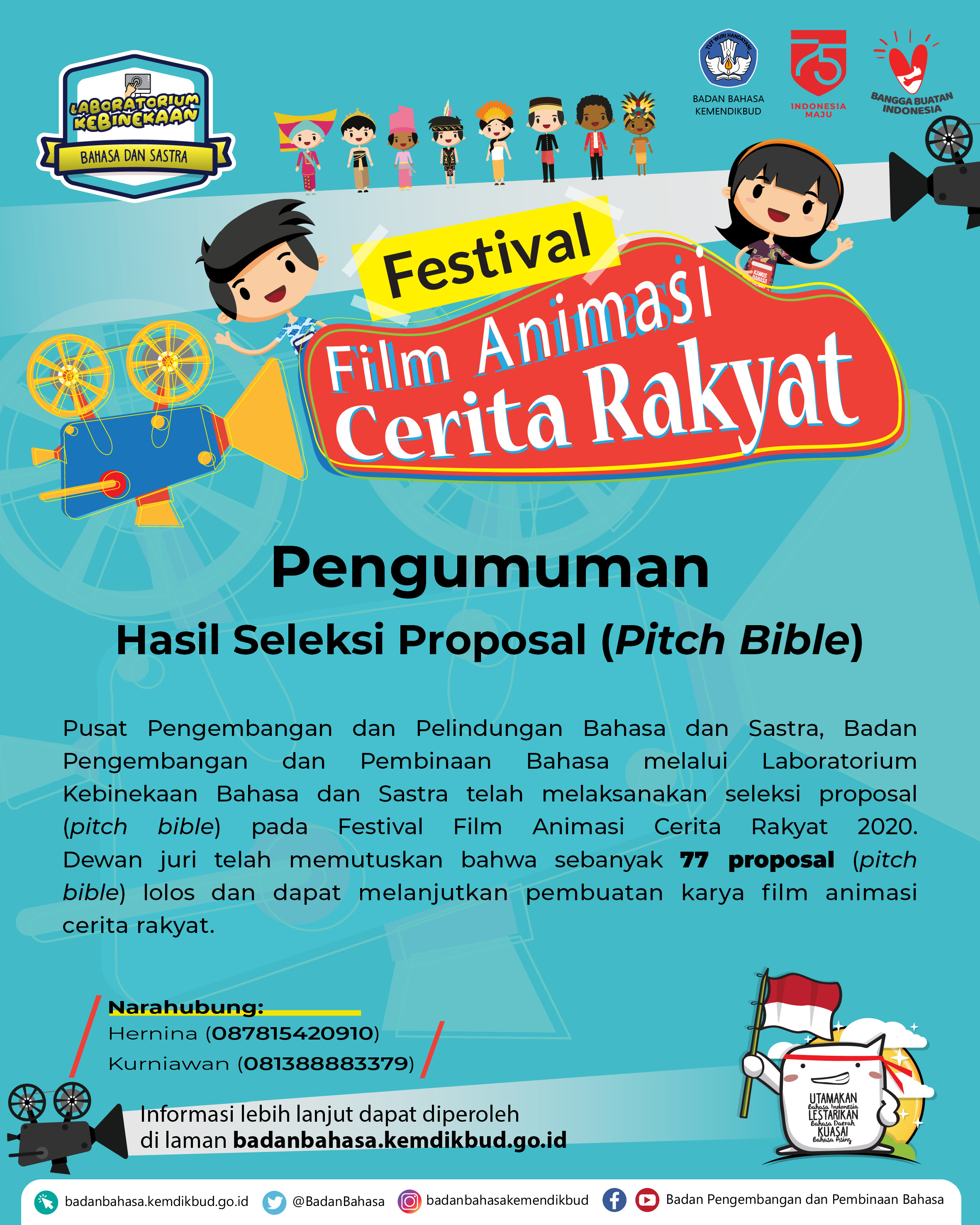 Pengumuman Hasil Seleksi Proposal (Pitch Bible) FFACR 2020