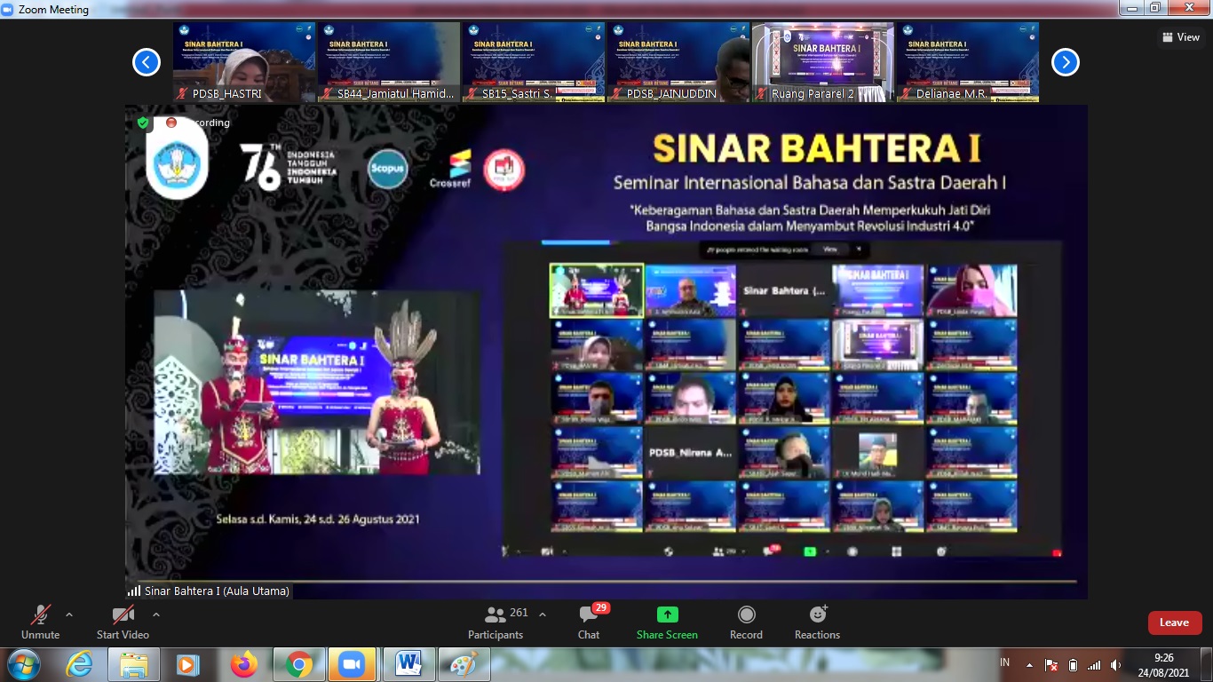 Seminar Internasional Bahasa dan Sastra (Sinar Bahtera) I Berhasil Digelar Balai Bahasa Provinsi Kalteng