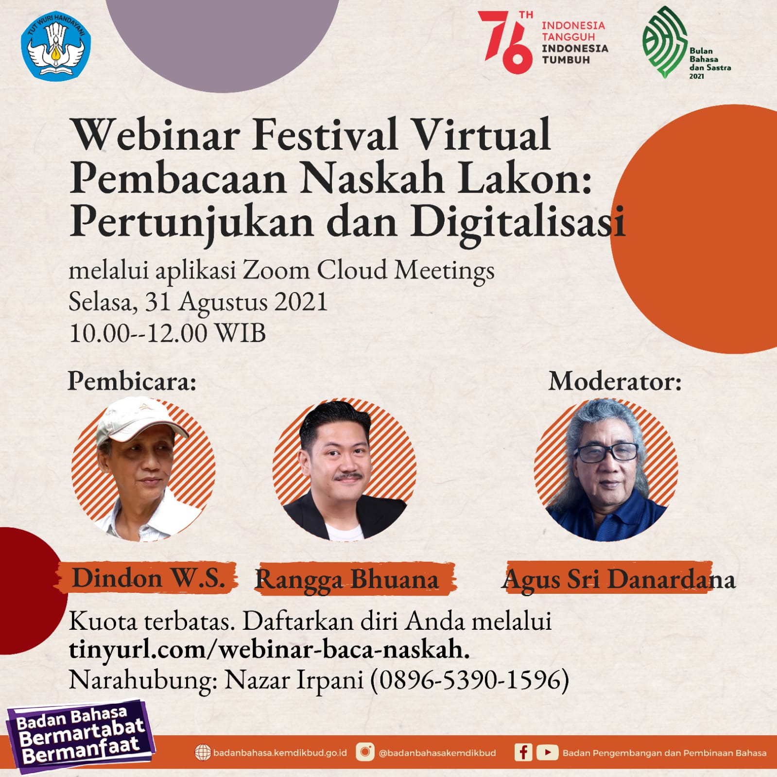 Webinar Festival Virtual Pembacaan Naskah Lakon: Pertunjukan dan Digitalisasi